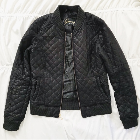 guess quilted bomber jacket